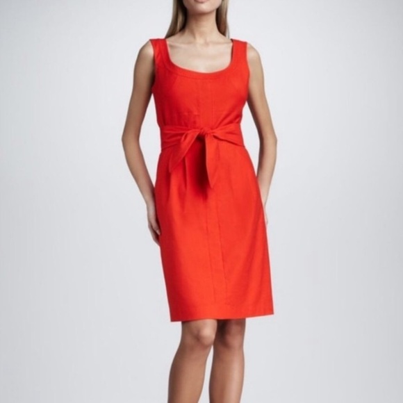 Tory Burch Dresses & Skirts - Tory Burch Leena Twill Sheath Midi Knee Length Dress Red Sz 6